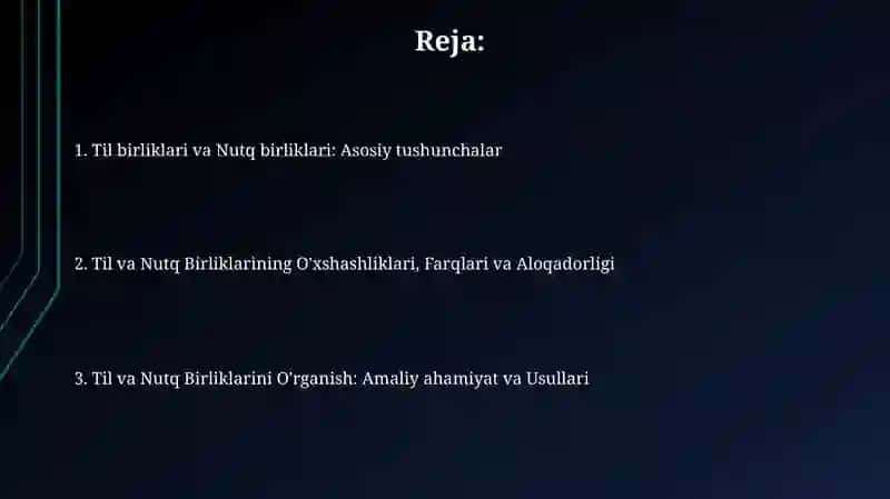 Til va Nutq Birliklari 2