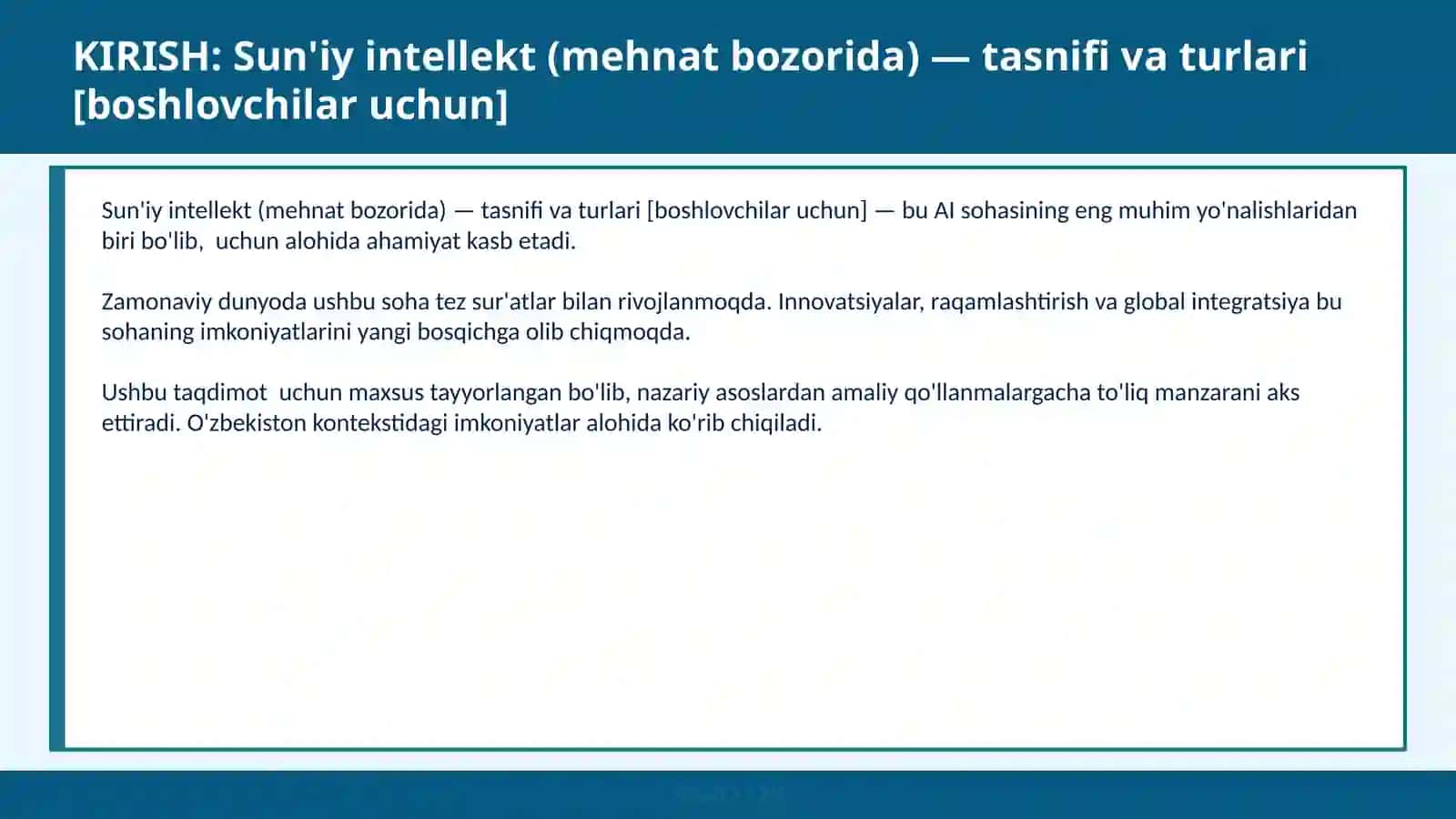 Sun'iy intellekt (mehnat bozorida) — tasnifi va turlari [boshlovchilar uchun] 2