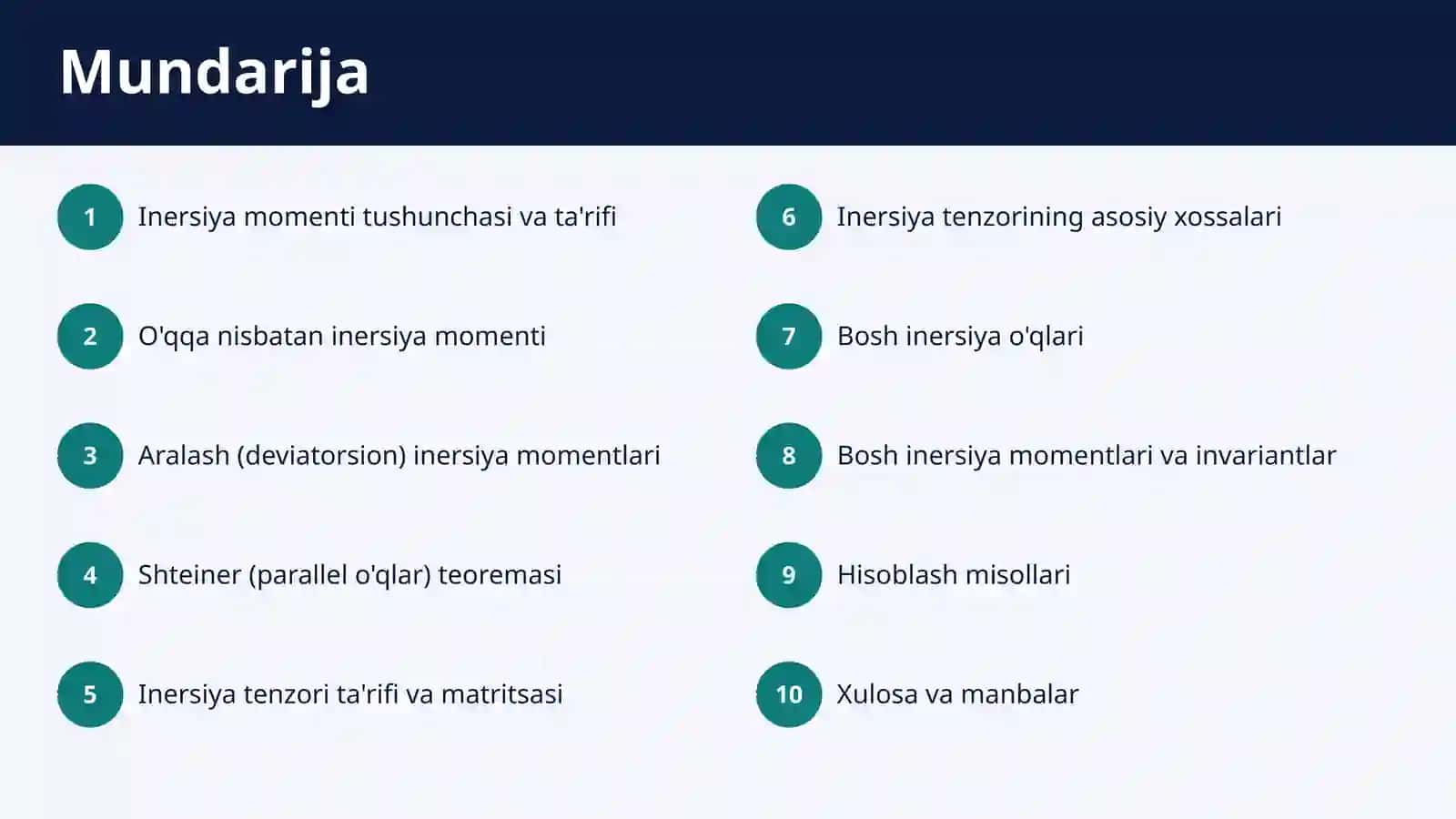 Inersiya Momentlari 2