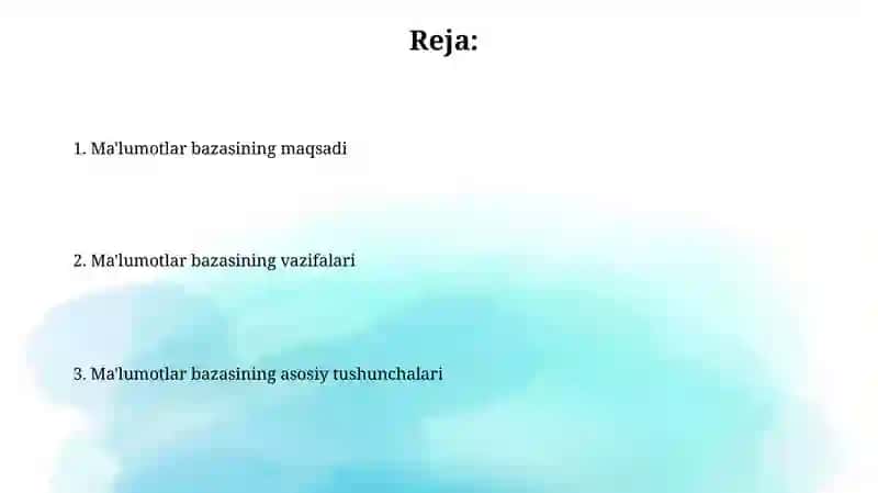 Ma’lumotlar bazasi 2