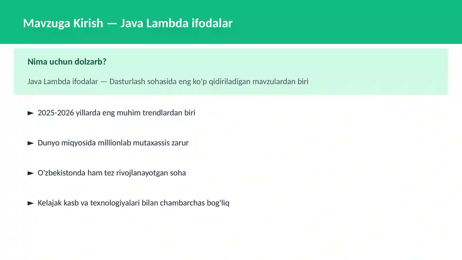 Java Lambda ifodalar 2