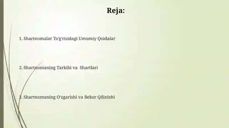 Shartnoma To'g'risida Umumiy Qoidalar 2