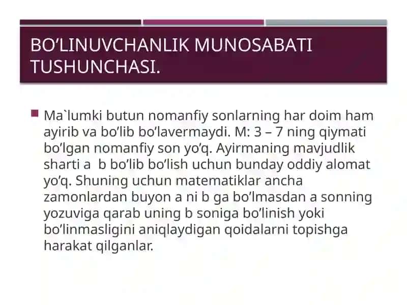 Nomanfiy butun sonlari ig'indisi va ko'paytmasi ning bo'linishi 2