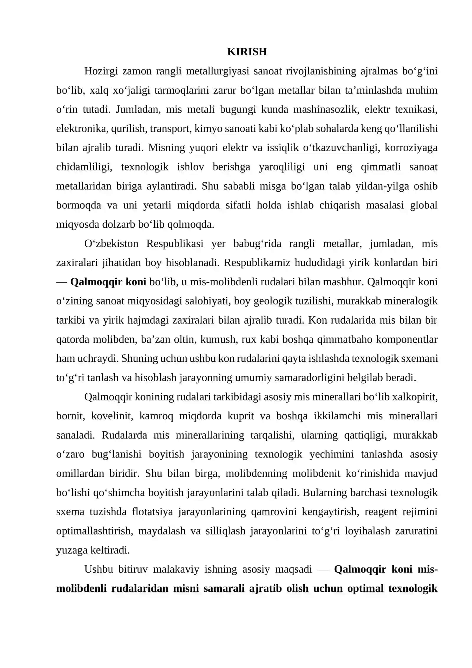 Mis-Molibdenli Rudalarning Tasnifi 2