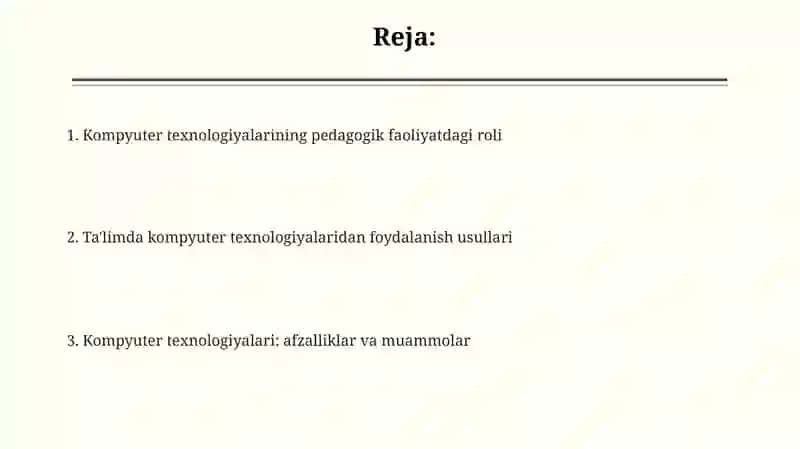 Òqituvchi pedagogik faoliyatida kompyutertexnologiyalardanfoydalanish 2