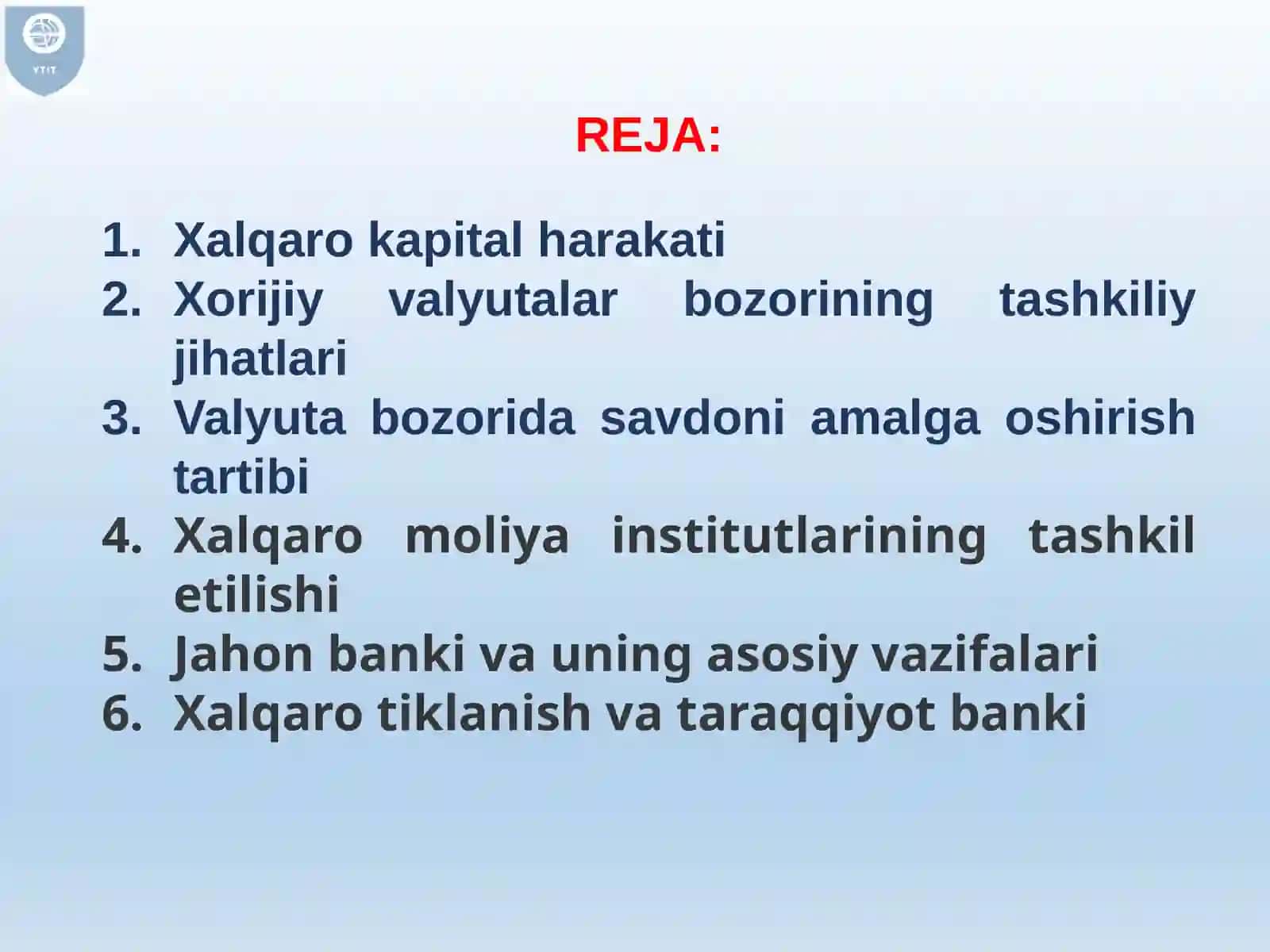 XALQARO QIMMATLI QOG‘OZLAR BOZORI va XALQARO MOLIYA INSTITUTLARI 2