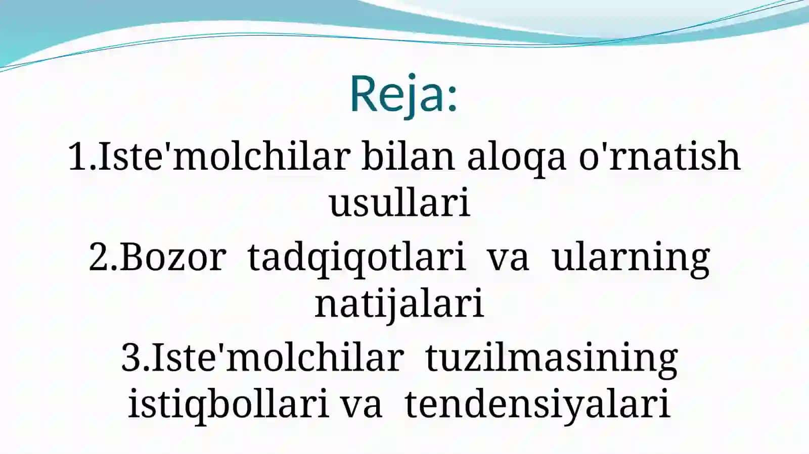 Bozorda iste'molchilar tuzilmasi va ularning istiqbollari 2