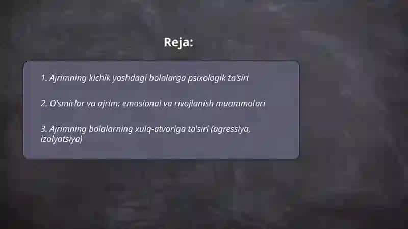 Ajrimning bolalarga ta'siri 2