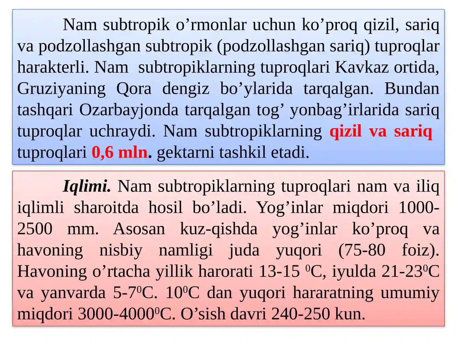 Nam subtropik zonasining qizil va sariq tuproqlari 2