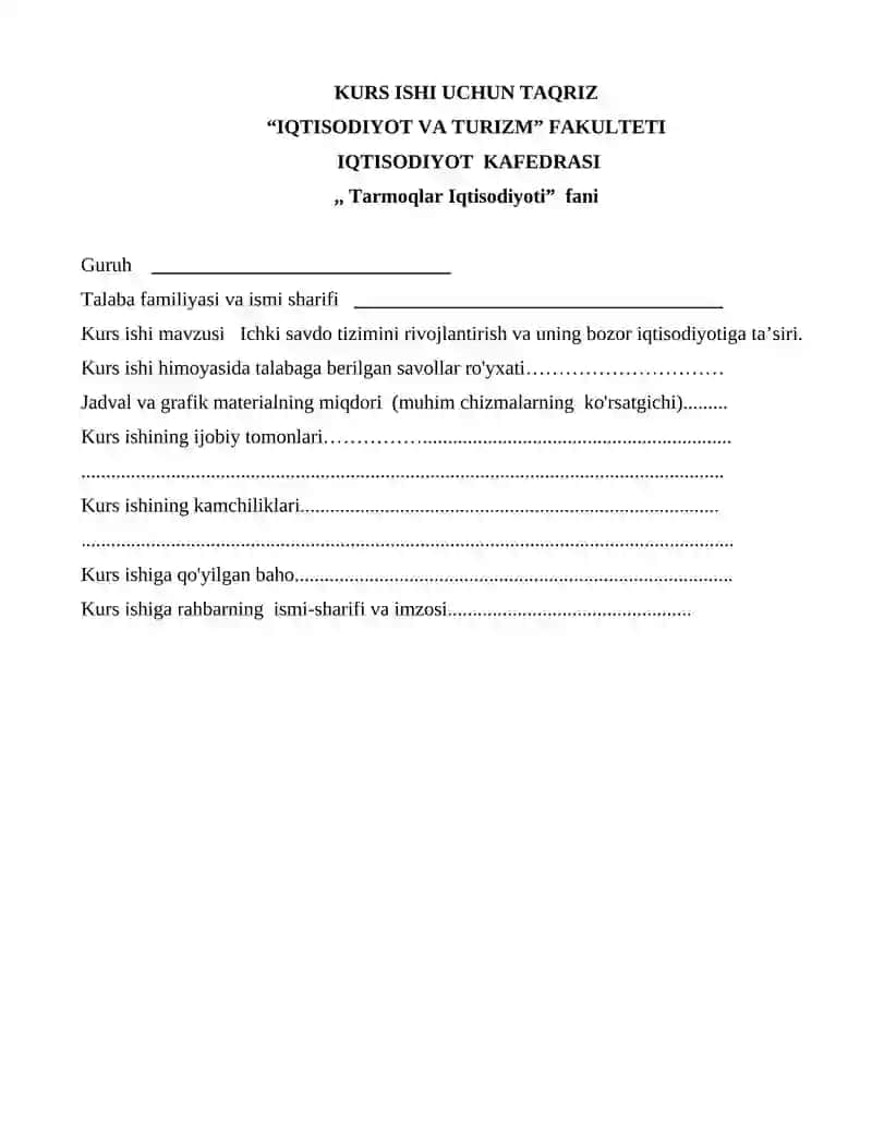 Ichki savdo tizimini rivojlantirish va uning bozor iqtisodiyotiga ta’siri 2