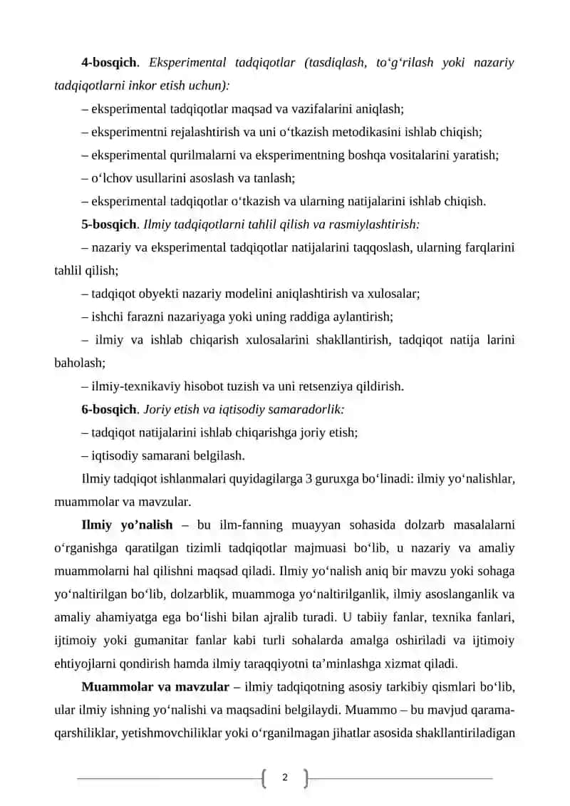 Dissertatsiya mavzusini tanlashda mavzuga qo’yiladigan talablarga mosligini tekshirish 2