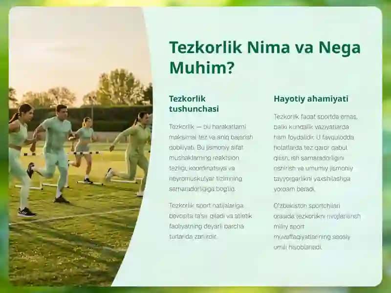 Tezkorlik Sifatlarini Rivojlantirish: Kundalik Mashqlar Orqali 2