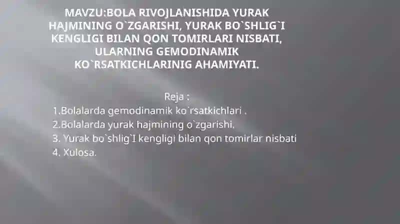 Toshkent Tibbiyot Akademiyasi 1-davolashishifakulteti 318-C guruhi talabasi Berdiyev Islomning bolalar kasalliklari propedevtikasifanidantayyorlagan mustaqilishi 2