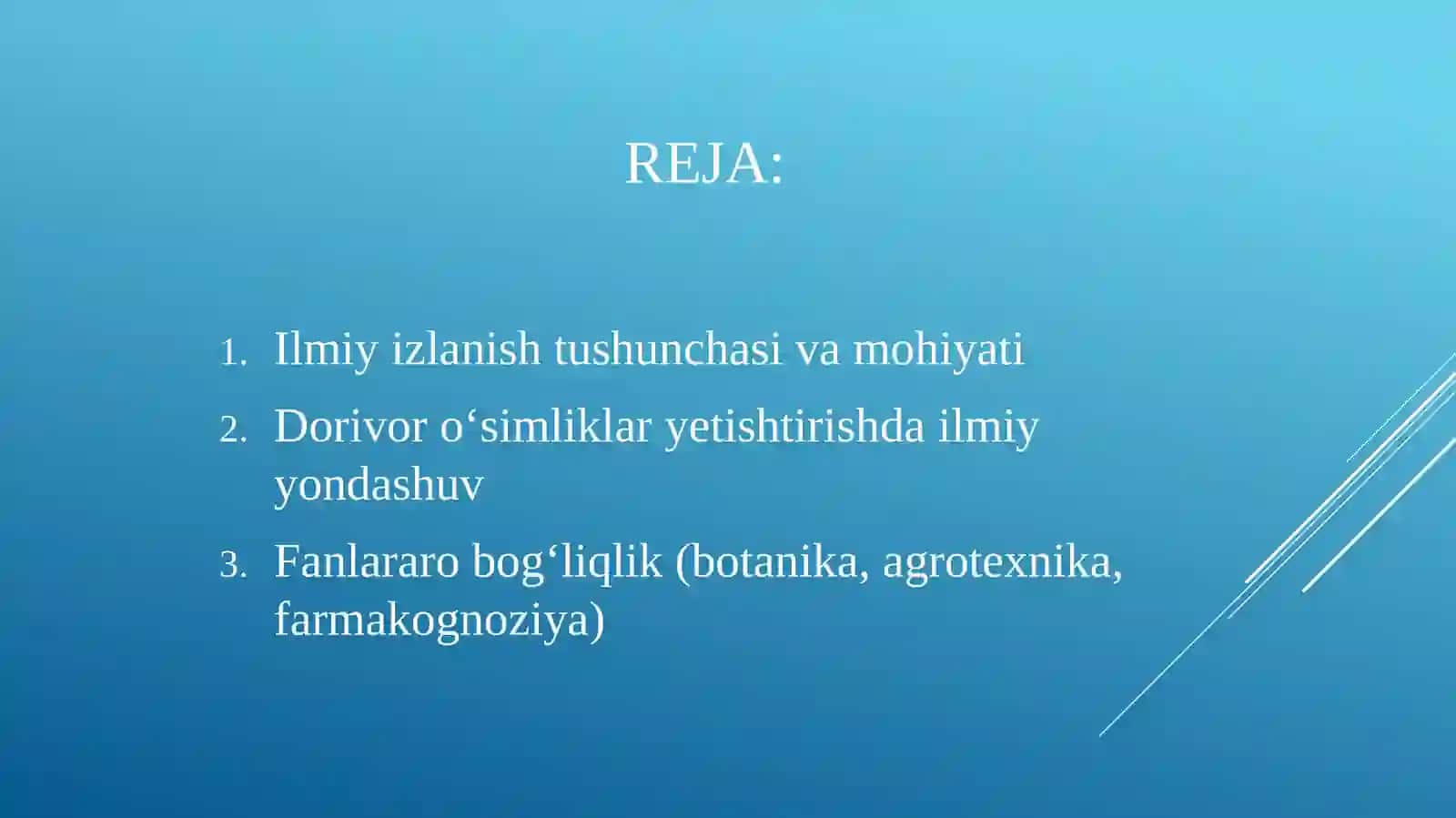 Ilmiy izlanishning dorivor o’simliklarni yetishtirish texnologiyasi yo’nalishidagi fanlar uchun amaliy ahamyati 2