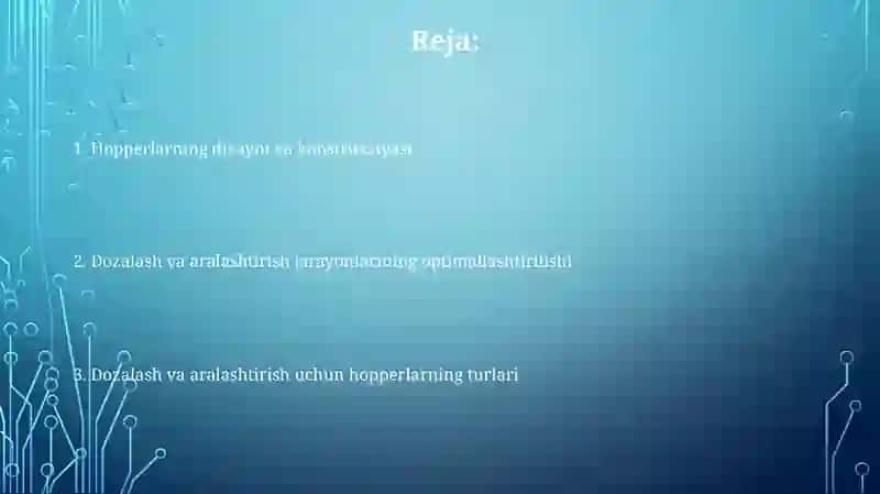 Dozalash va aralashtirish uchun bunkerlar 2