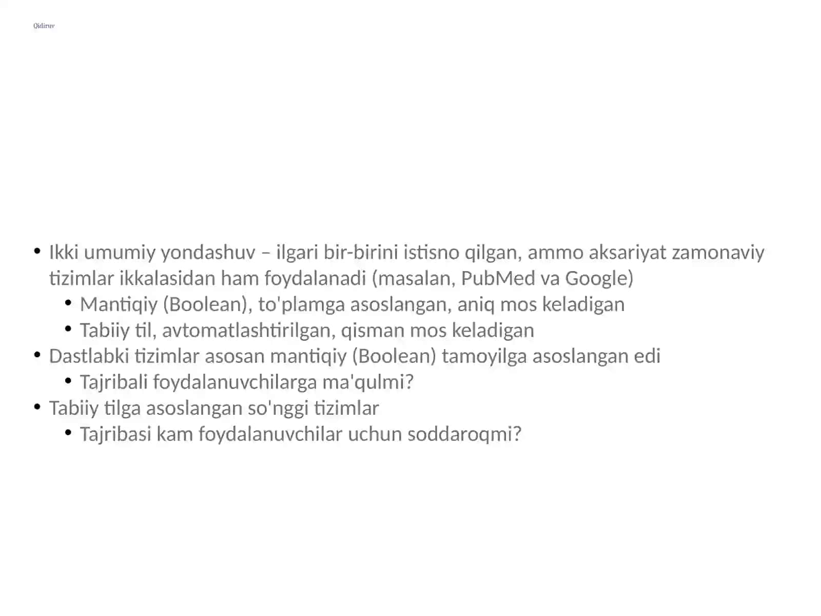 Axborot qidirish va qayta ishlash metodlari (5-qism) 2