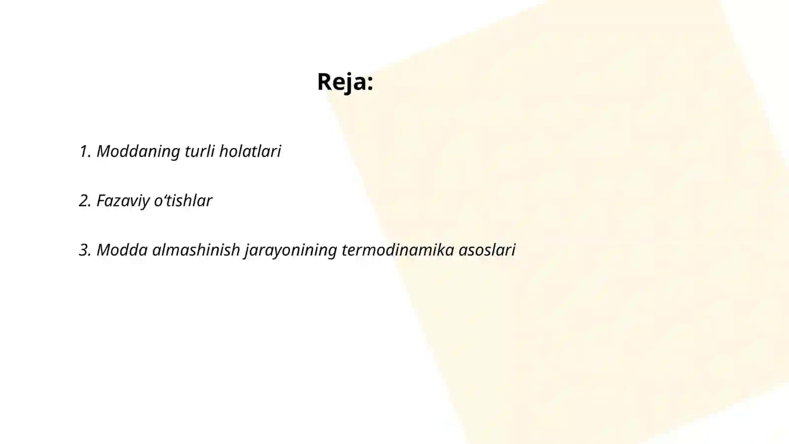 Modda almashinish jarayonlari 2