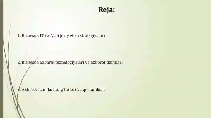Biznesda axborot texnologiyalari va axborot tizimi 2
