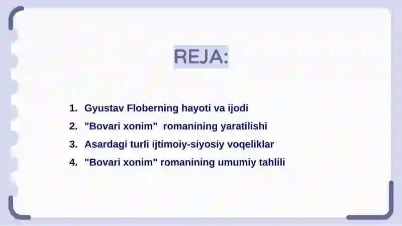 "Bovarixonim" romanidaijtimoiy-siyosiyvaestetikxomxayollikningfoshetilishi 2