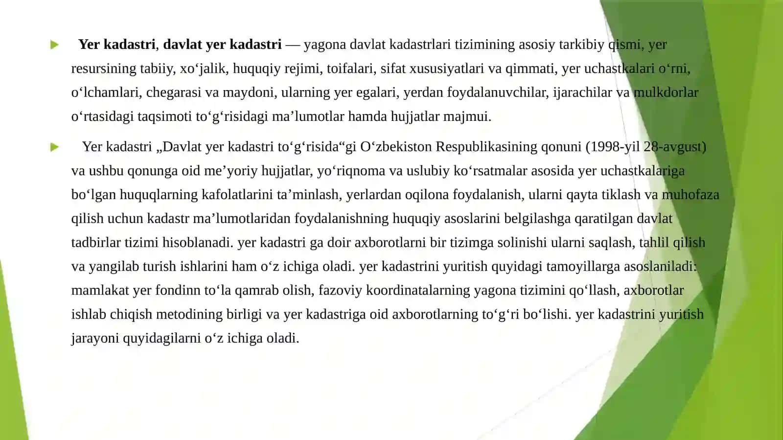 Davlat yer kadastr tushunchasi va yuritish tartibi 2