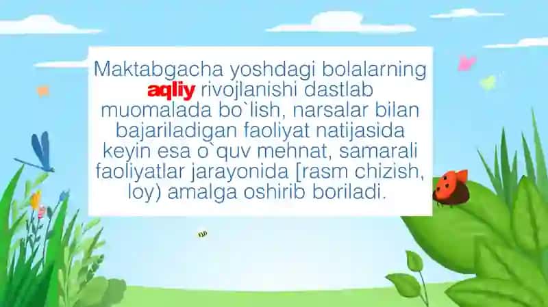 1-3 yoshli bolalarning aqliy rivojlanishi. 2