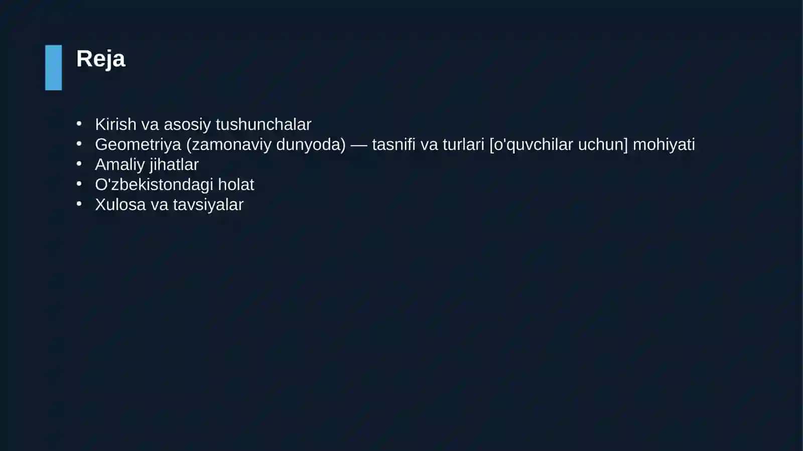 Geometriya (zamonaviy dunyoda) — tasnifi va turlari [o'quvchilar uchun] 2