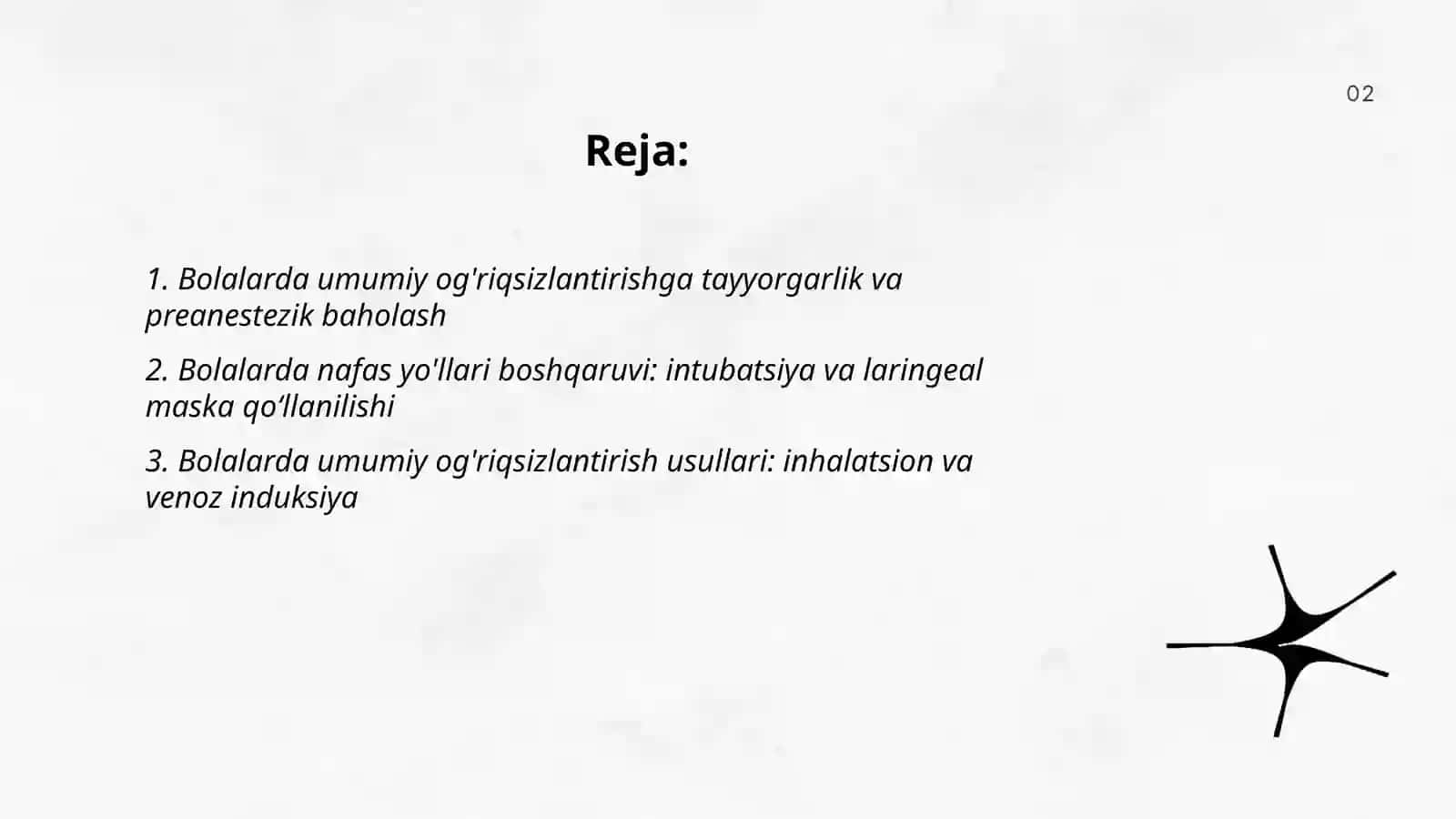 Bolalar yoshida umumiy og'riqsizlantirish turlari 2