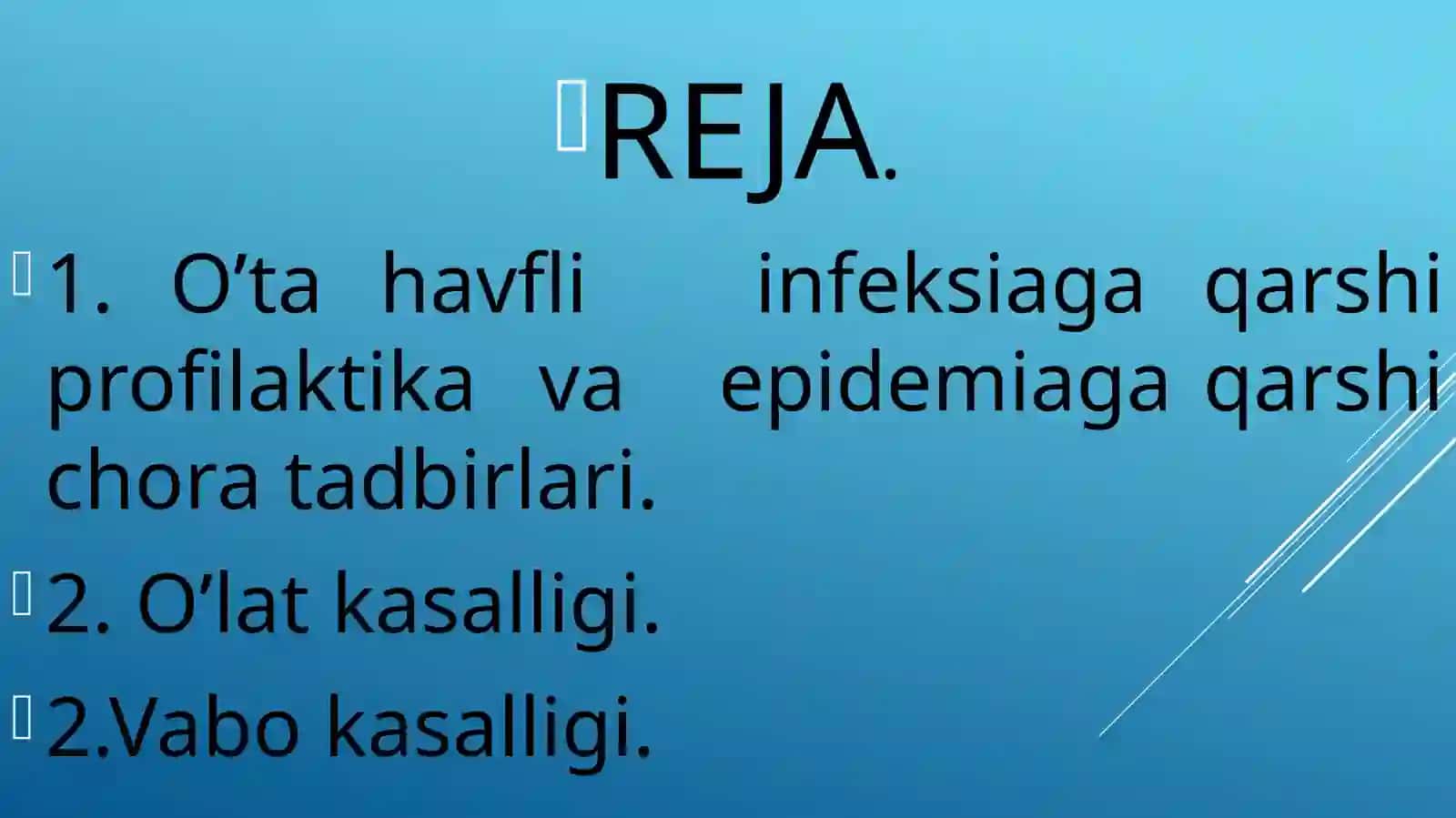 O’tahavfli infeksiyalar profilaktikasi va epidemiyaga qarshi choratadbirlari 2