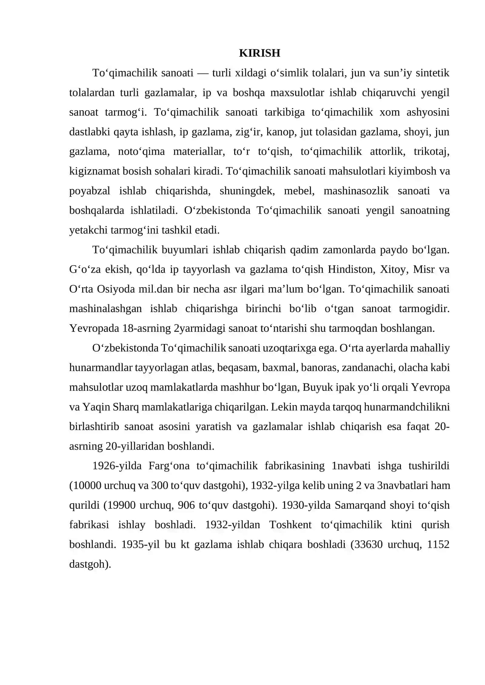 TO’QIMACHILIK GAZLAMALARINING SIFATINI BELGILOVCHI STANDARTLAR 2