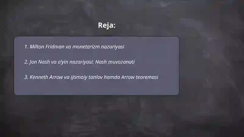 Milton Fridman va monetarizm nazariyasi 2