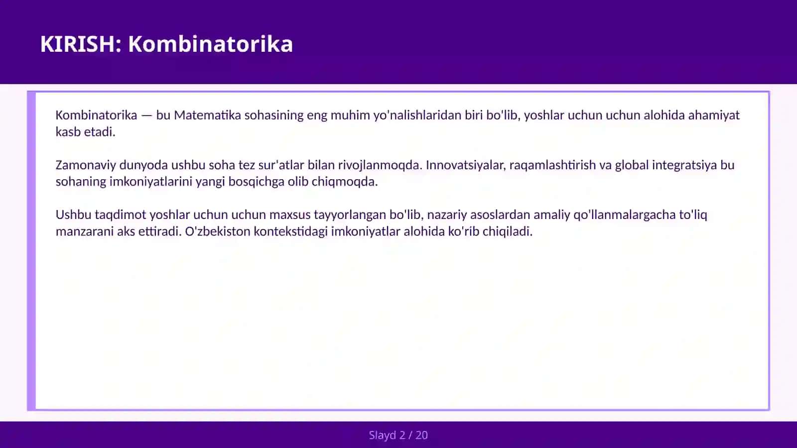 KOMBINATORIKA 2