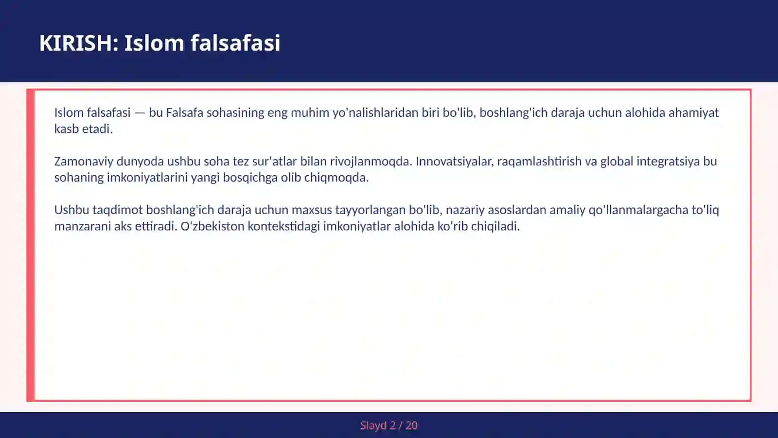 Islom Falsafasi 2