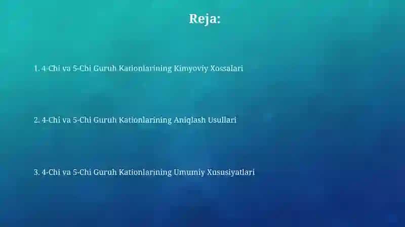 4-Chi va 5-Chi Guruh Kationlarining Kimyoviy Xossalari 2