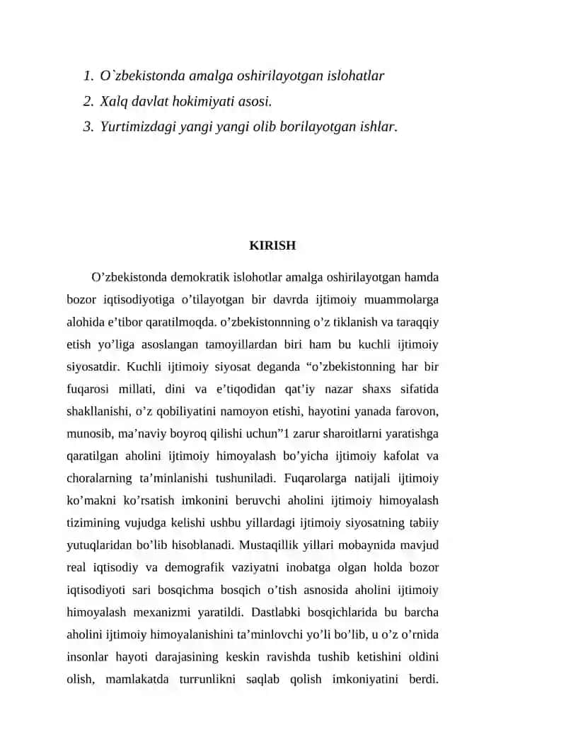 O`zbekistonda amalga oshirilayotgan islohatlarning yangi bosqichlari 2