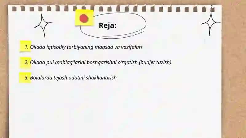 Oilada iqtisodiy tarbiya berish Talaba 2