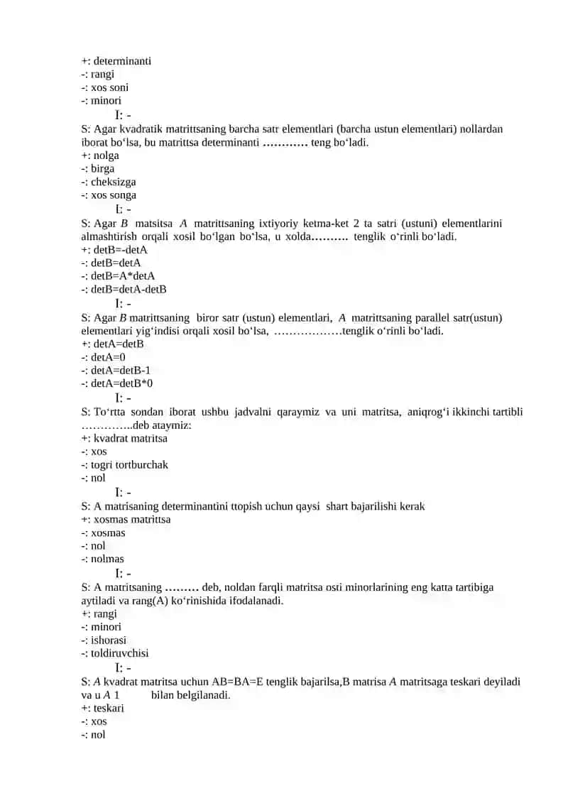 Matritsalar 2