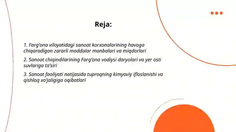 Fargʻona viloyatidagi sanoat korxonalarining ekologiyaga ta'siri 2