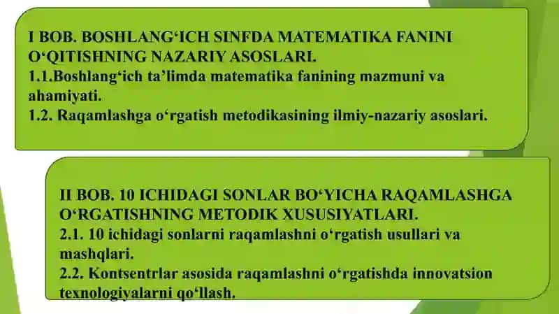 Kontsentrlar (10 ichidagi sonlar) boʻyicha raqamlashga oʻrgatish metodikasi 2