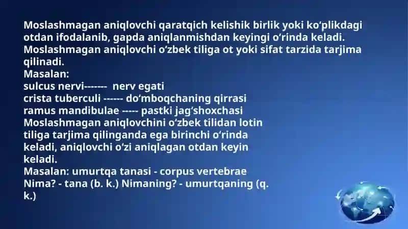 Moslashmagan Aniqlovchi 2