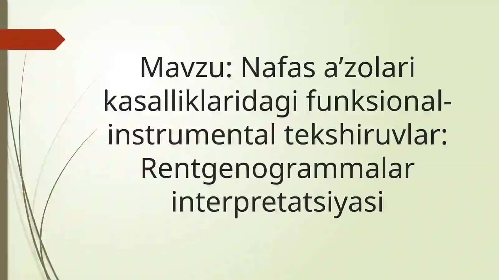 Nafas a’zolari kasalliklaridagi funksional-instrumental tekshiruvlar: Rentgenogrammalar interpretatsiyasi 2