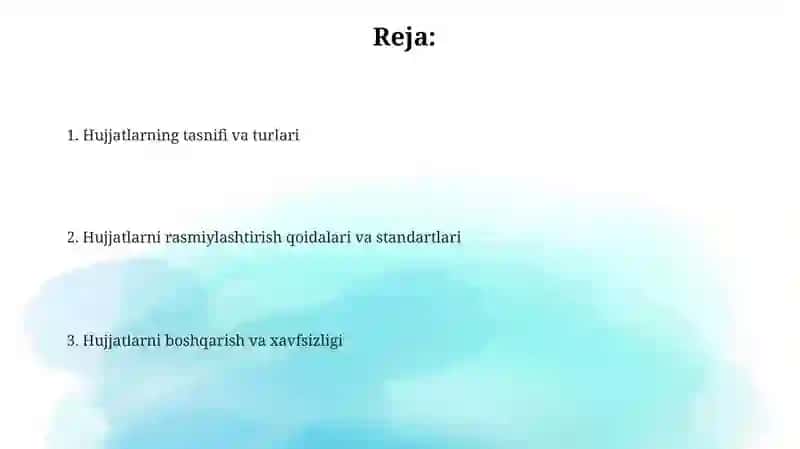 Hujjat turlari va ularni rasmiylashtirish 2
