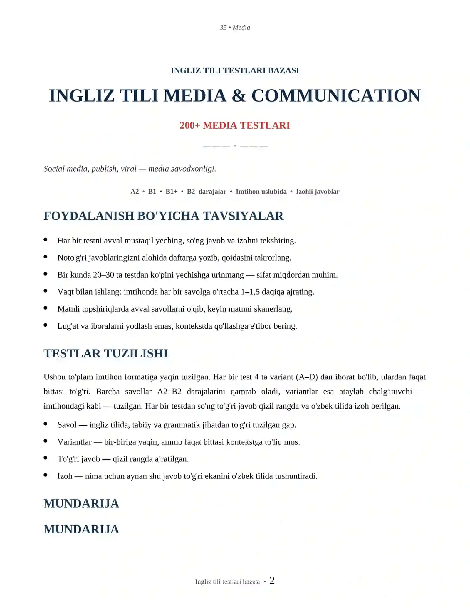 INGLIZ TILI MEDIA & COMMUNICATION 2