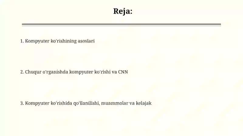 Kompyuter koʻrish (Computer Vison) asoslar va mosollar 2