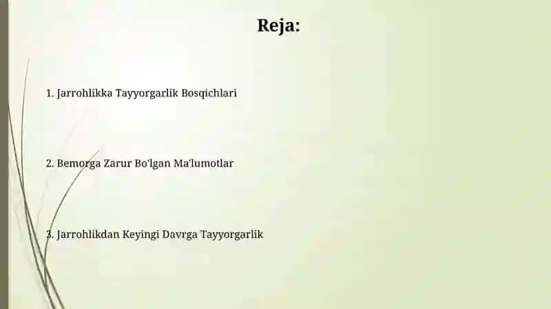 Jarrohlikka Tayyorgarlik Bosqichlari 2