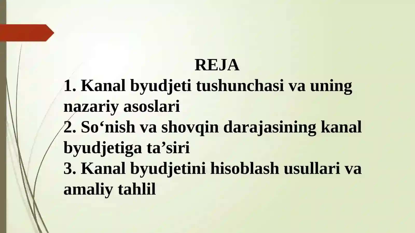 So'nish va shovqin darajasini hisobga olgan holda kanal byudjetini hisoblash 2