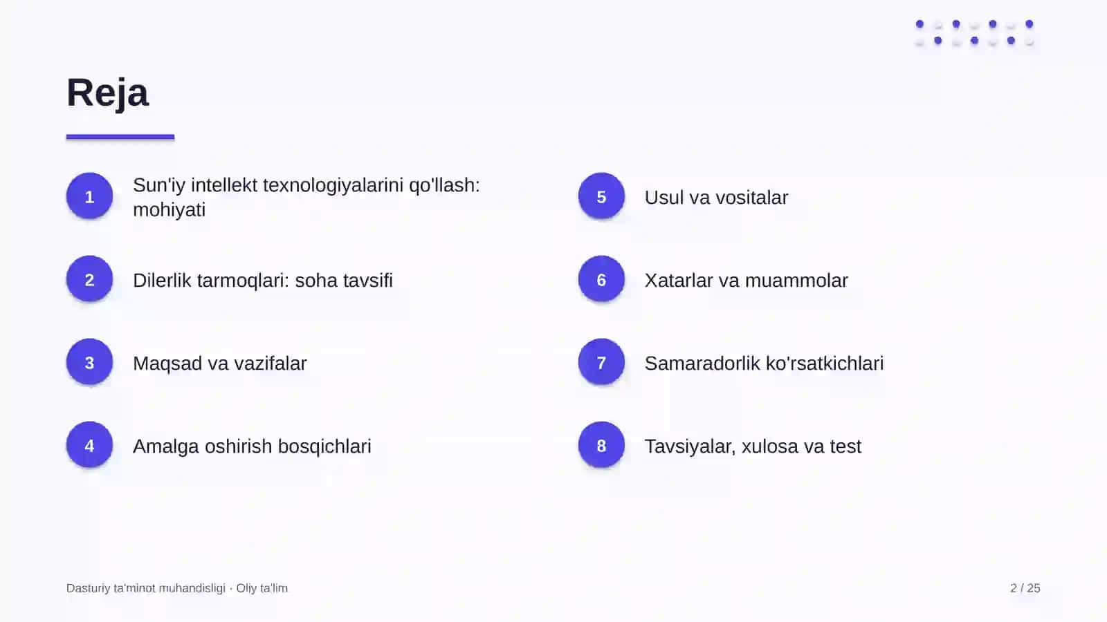 DASTURIY TA'MINOT MUHANDISLIGI · OLIY TA'LIM 2