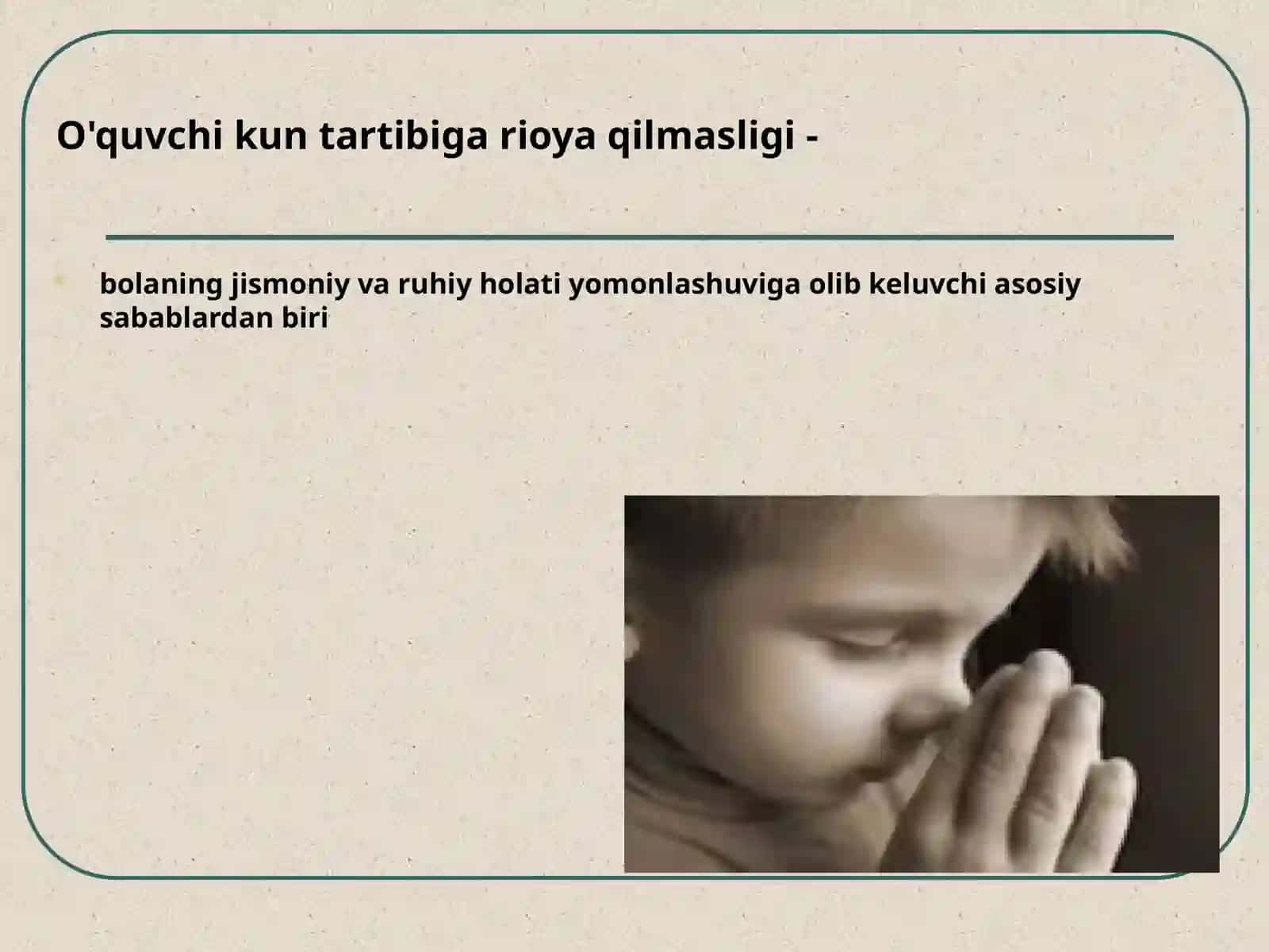 Kun tartibining o'quvchilar salomatligiga ta'siri 2