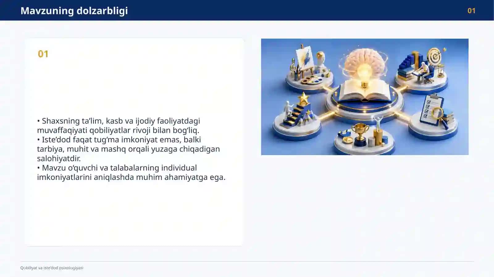 Qobiliyat va iste'dod psixologiyasi 2