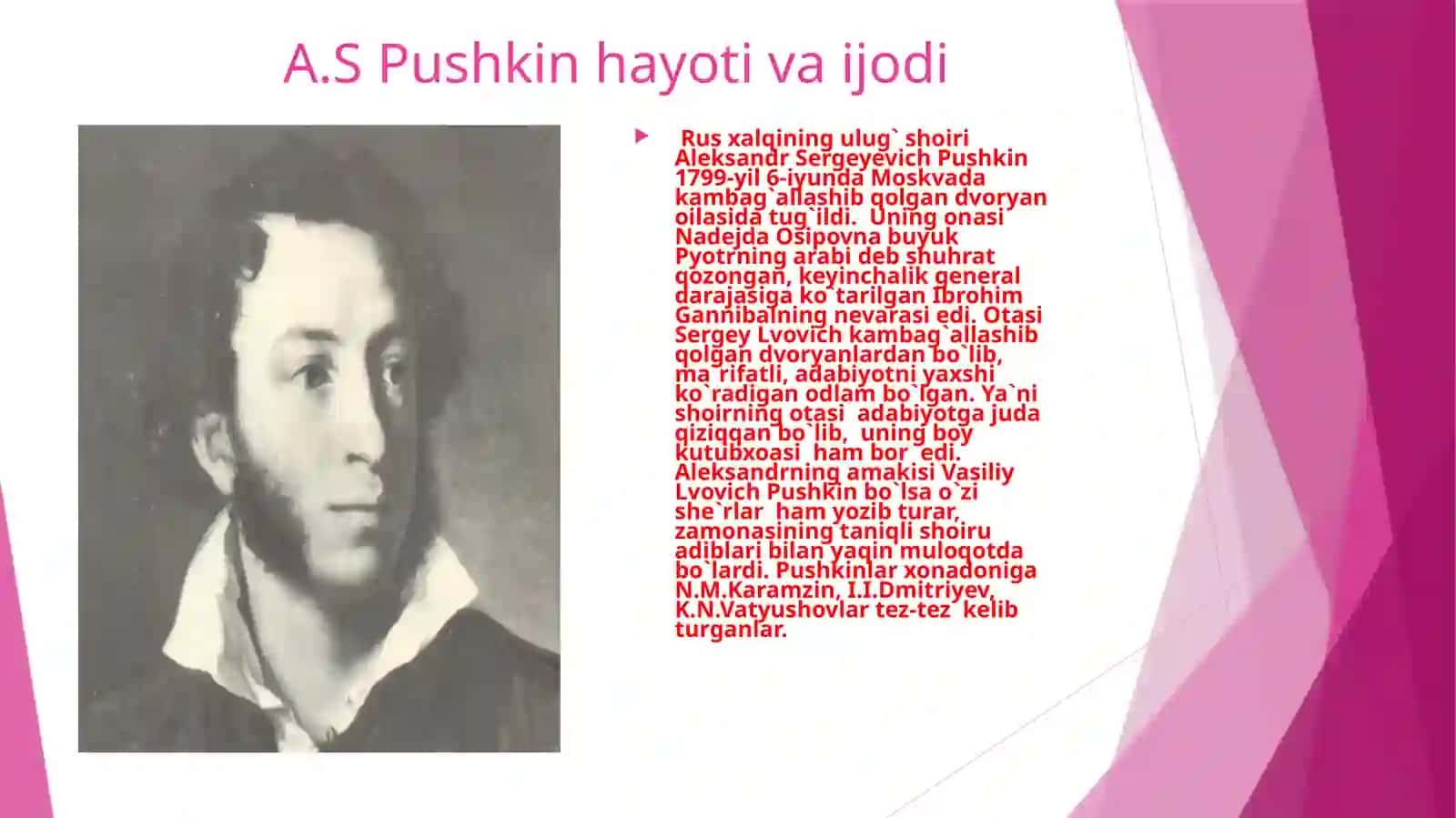 A.S.Pushkinning bolalar adabiyotida tutgan o’rni 2