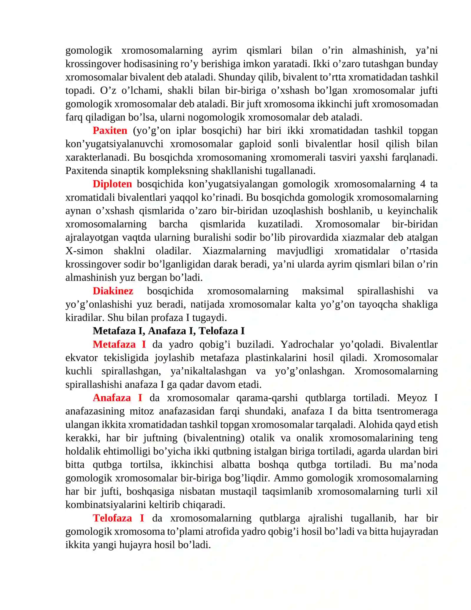 Organizmlarning jinsiy ko'payishining sitologik asosi 2